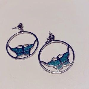 Vintage silver butterfly earrings